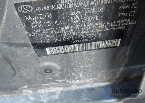 2018 Hyundai Elantra Value Edition from USA, damaged, VIN 5NPD84LFXJH367414